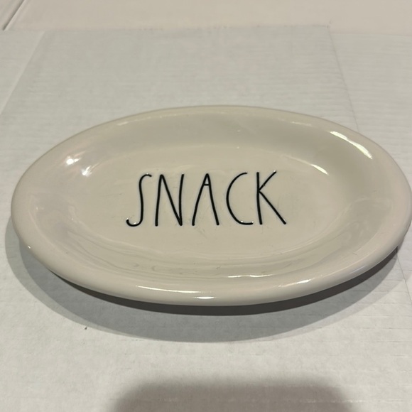 Rae Dunn collectible Snack tray with black lettering and all caps letters - Picture 1 of 5